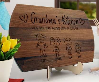 Family Cutting Board - A personalized family portrait