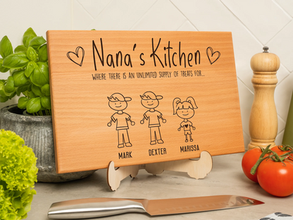 Family Cutting Board - A personalized family portrait