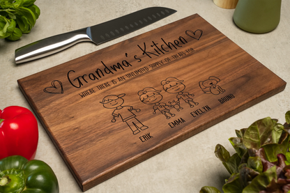 Family Cutting Board - A personalized family portrait