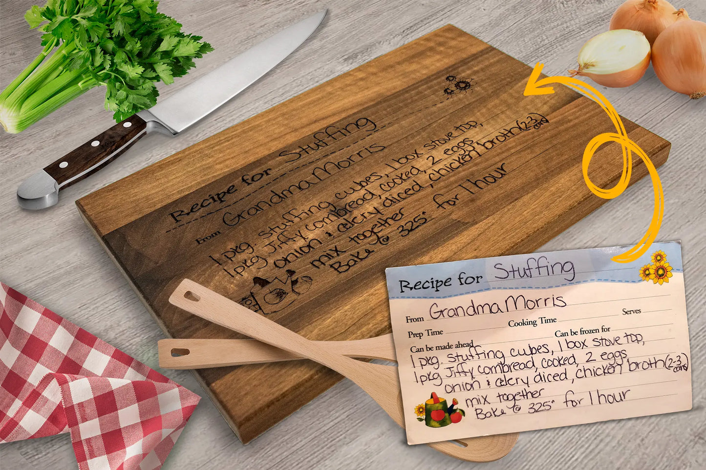 Favorite Handwritten Recipe Cutting Board